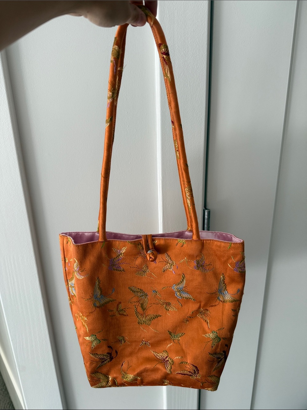 Forgotten Shanghai Orange Embroidered Tote Bag